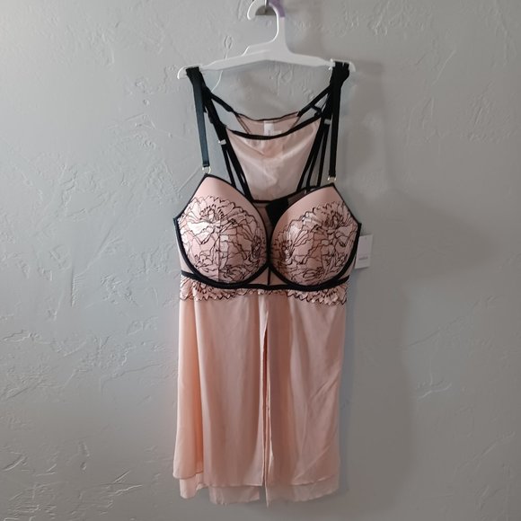 Auden Pink Lingerie Babydoll  Sexy 2 Piece Set Size XL Perfect for Valentines. - Picture 3 of 8